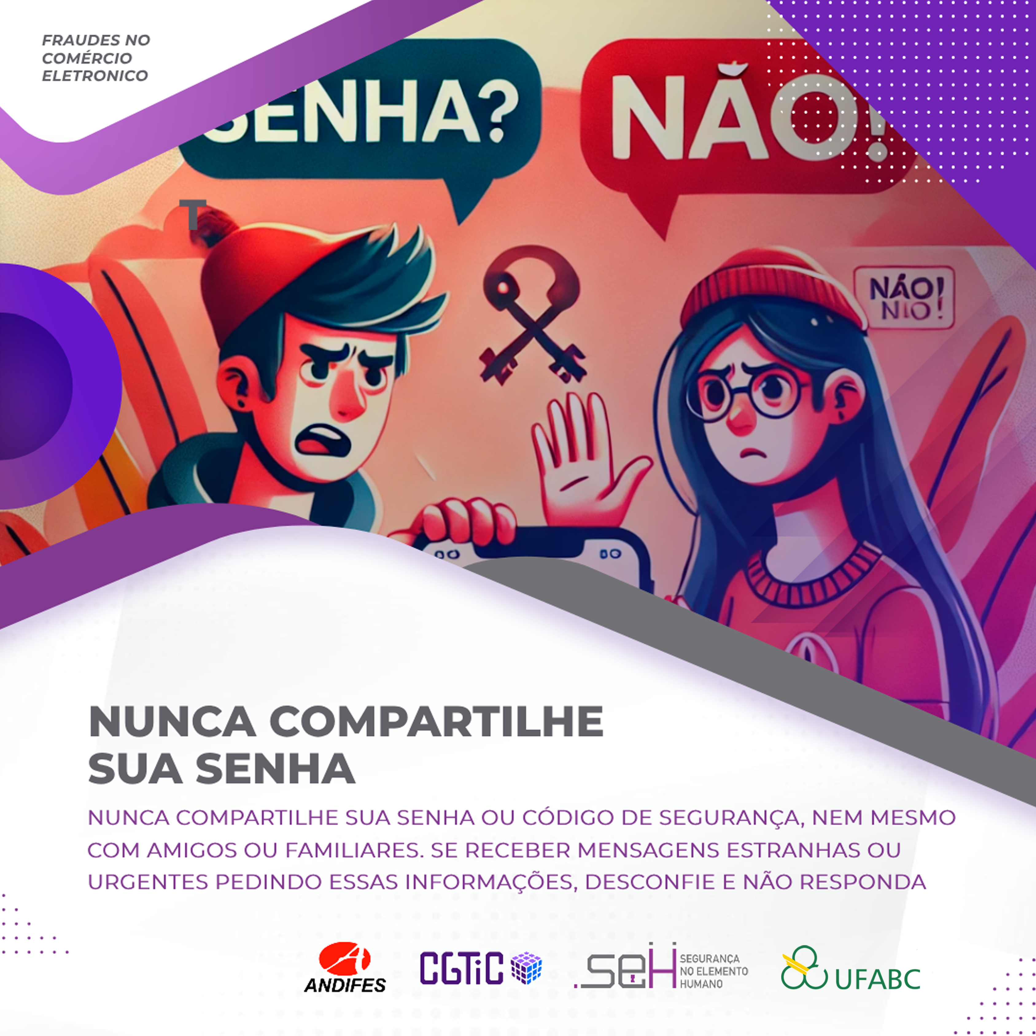 Imagem nunca compartilhe sua senha.