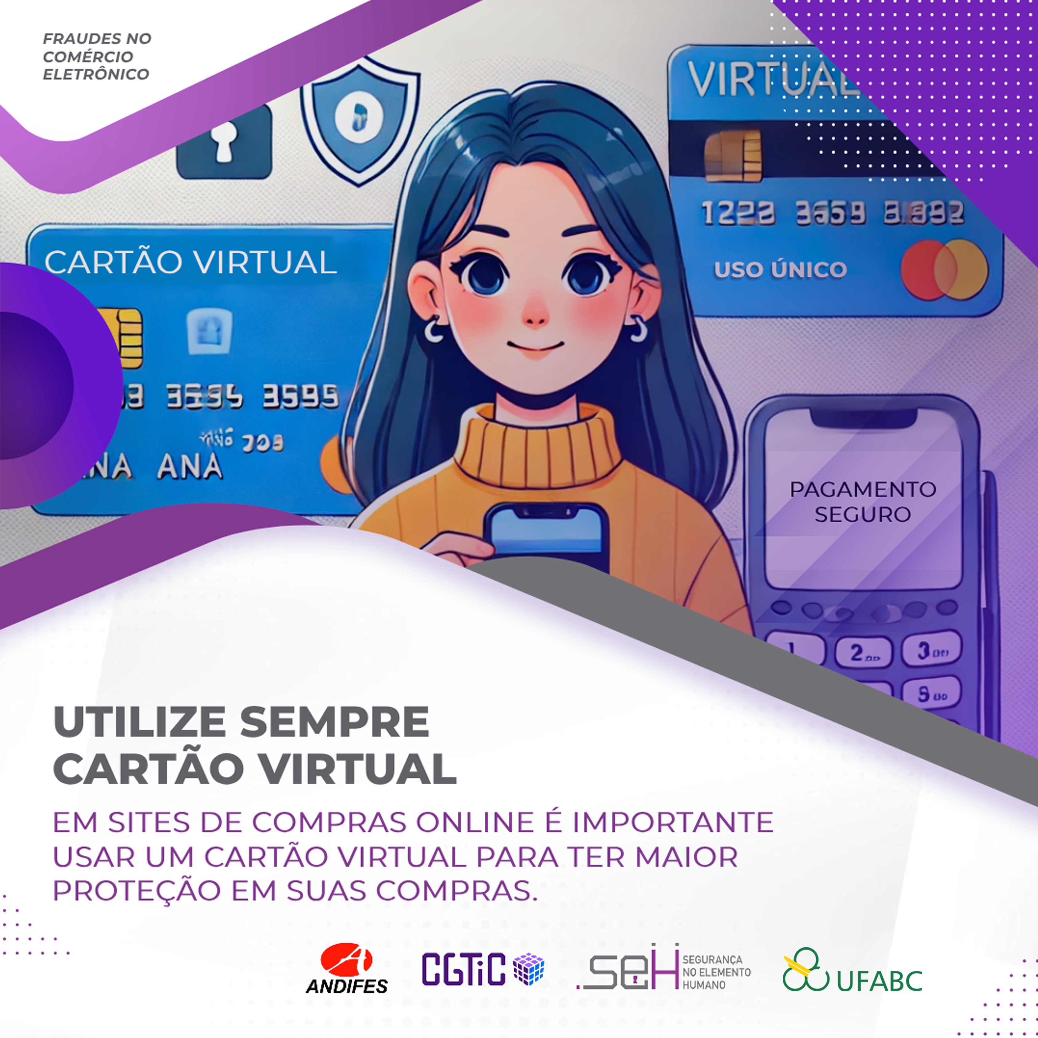 Imagem Utilize Sempre cartão virtual.