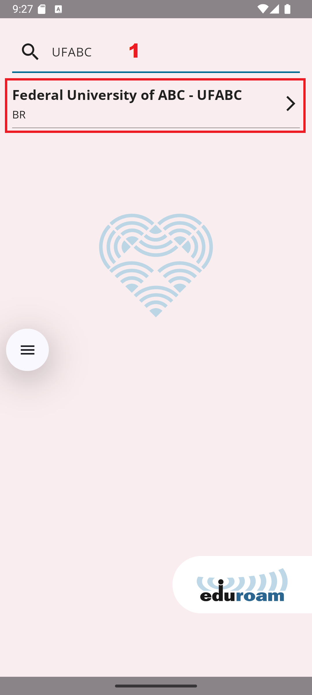 Pesquisa pela UFABC e seleção do resultado.